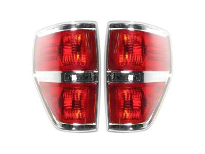 Tail Lights; Chrome Housing; Clear Lens (09-14 F-150 Styleside)