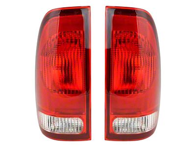 Tail Lights; Chrome Housing; Red Lens (97-03 F-150 Styleside Regular Cab, SuperCab)