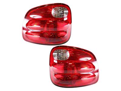 Tail Lights; Chrome Housing; Red Lens (00-03 F-150 Flareside; 01-03 F-150 SuperCrew)