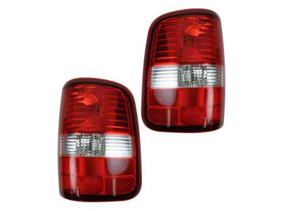 Tail Lights; Chrome Housing; Red Lens (04-08 F-150 Styleside)