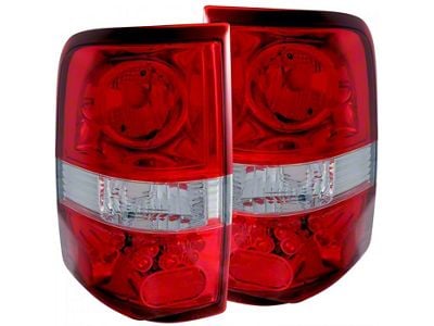 Tail Lights; Chrome Housing; Red/Clear Lens (04-08 F-150 Styleside)