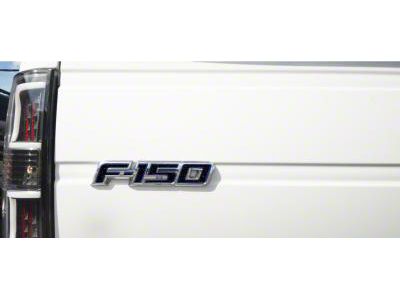 Tailgate Emblem Insert Letters; Textured Black with Blue Outline (09-14 F-150)