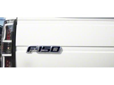 Tailgate Emblem Insert Letters; Textured Black with Blue Outline (09-14 F-150)