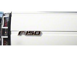 Tailgate Emblem Insert Letters; Textured Black with Orange Outline (09-14 F-150)