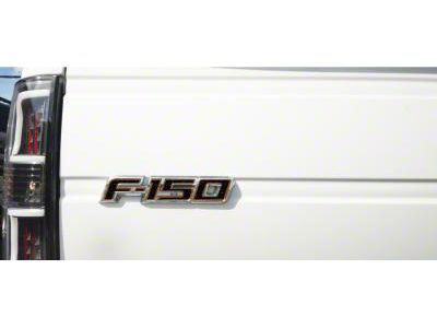 Tailgate Emblem Insert Letters; Textured Black with Orange Outline (09-14 F-150)