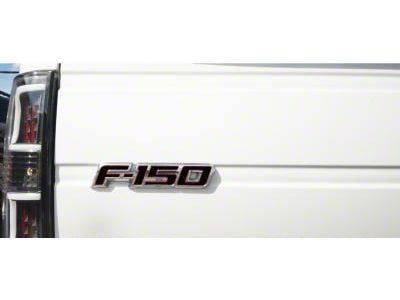 Tailgate Emblem Insert Letters; Textured Black with Red Outline (09-14 F-150)