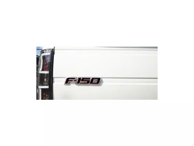 Tailgate Emblem Insert Letters; Textured Black with Red Outline (09-14 F-150)