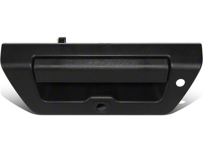 Tailgate Handle with Backup Camera Hole and Key Hole; Textured Black (15-20 F-150)
