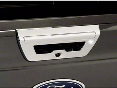 Tailgate Handle Cover with LED Light Opening; Chrome (15-17 F-150)
