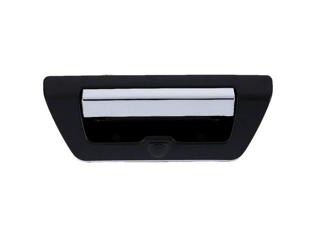 Tailgate Handle; Textured Black; With Camera Hole and Chrome Lever; Without Keyhole (15-20 F-150)