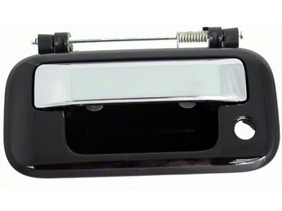 Replacement Tailgate Handle without Backup Camera Hole; Black and Chrome (06-14 F-150)