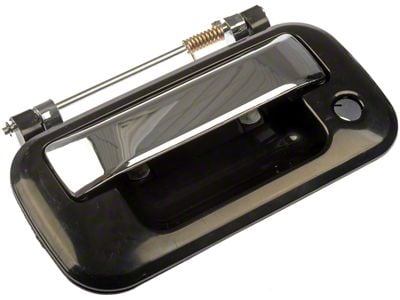 Tailgate Handle without Backup Camera Hole; Black and Chrome (04-14 F-150)