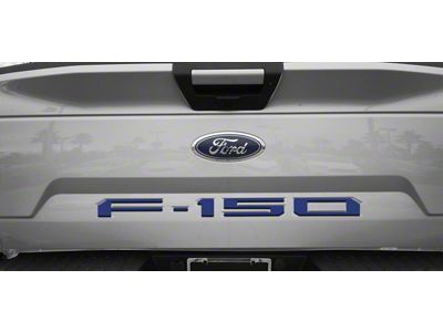 Tailgate Insert Letters; Ford Emblem Blue (18-20 F-150 w/o Tailgate Applique)