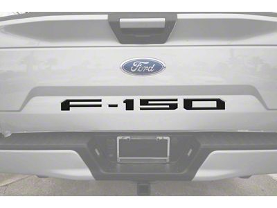 Tailgate Insert Letters; Reflective Black Topo (18-20 F-150 w/o Tailgate Applique)