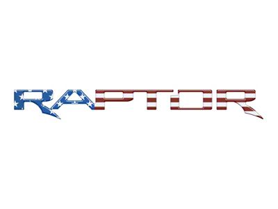 Tailgate Letter Inserts; American Flag (17-20 F-150 Raptor w/o Tailgate Applique)
