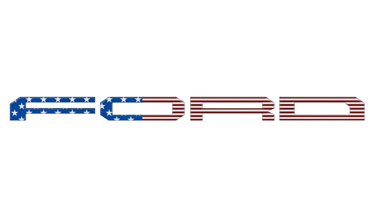 F150 Tailgate Letter Inserts; American Flag (2024 F150 Raptor w/o