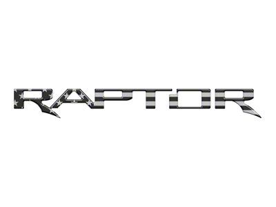 Tailgate Letter Inserts; Black and Metallic Silver American Flag (21-25 F-150 Raptor w/o Tailgate Applique)