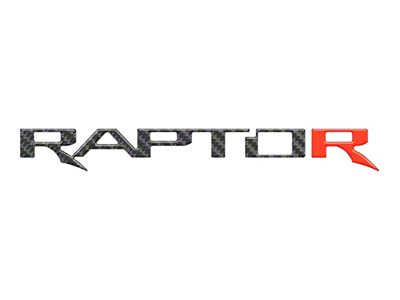 Tailgate Letter Inserts; Domed Carbon Fiber with Code Orange R (21-25 F-150 Raptor w/o Tailgate Applique)