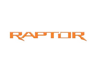 Tailgate Letter Inserts; Gloss Orange (17-24 F-150 Raptor w/ Tailgate Applique)