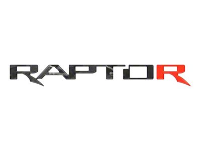 Tailgate Letter Inserts; Reflective Black Shadow with Code Orange R (17-20 F-150 Raptor w/o Tailgate Applique)