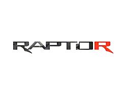 Tailgate Letter Inserts; Reflective Black Shadow with Red R (17-25 F-150 Raptor w/ Tailgate Applique)