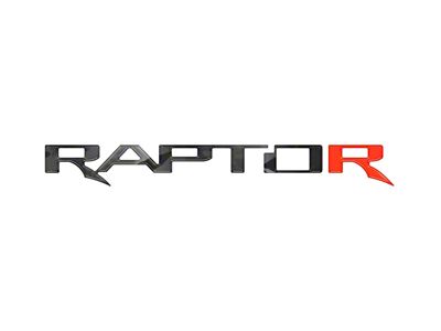 Tailgate Letter Inserts; Reflective Black Shadow with Red R (17-25 F-150 Raptor w/ Tailgate Applique)