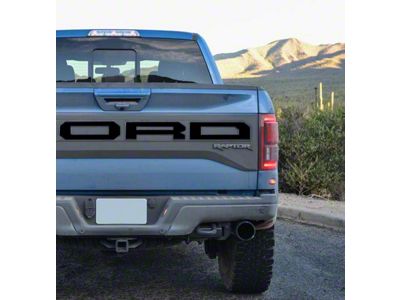 Tailgate Letter Overlays; Black Reflective (17-20 F-150 Raptor w/ Tailgate Applique)