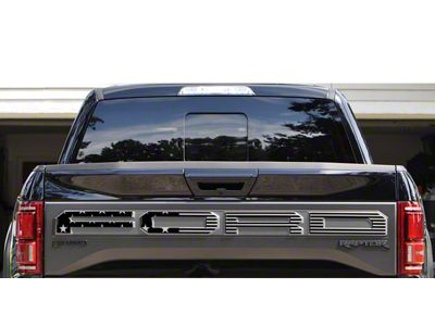 Tailgate Letter Overlays; Black and Sliver American Flag (17-18 F-150 Raptor w/ Tailgate Applique)