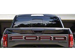 Tailgate Letter Overlays; Domed Carbon Fiber with Red Outline (19-20 F-150 Raptor w/ Tailgate Applique)