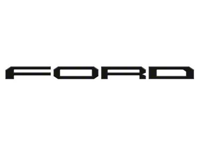 Tailgate Letter Overlays; Gloss Black with Code Orange Outline (24-25 F-150 Raptor w/ Tailgate Applique)