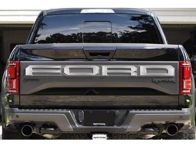 Tailgate Letter Overlays; Ingot Silver (17-18 F-150 Raptor w/ Tailgate Applique)