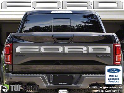 Tailgate Letter Overlays; Ingot Silver (19-20 F-150 Raptor w/ Tailgate Applique)
