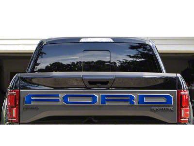 Tailgate Letter Overlays; Lightning Blue (19-20 F-150 Raptor w/ Tailgate Applique)