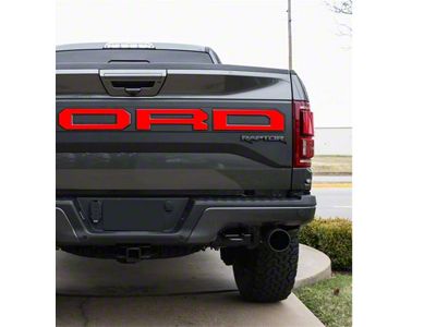 Tailgate Letter Overlays; Printed American Flag (17-20 F-150 Raptor w/ Tailgate Applique)