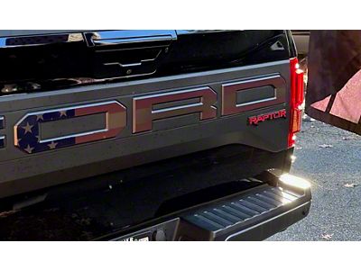 Tailgate Letter Overlays; Red (17-20 F-150 Raptor w/ Tailgate Applique)
