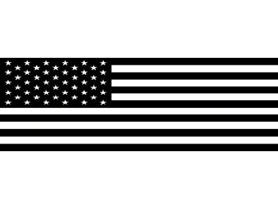 Tailgate Standard American Flag Decal; Gloss Black (97-24 F-150)