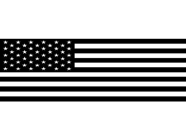 Tailgate Standard American Flag Decal; Matte Black (97-24 F-150)