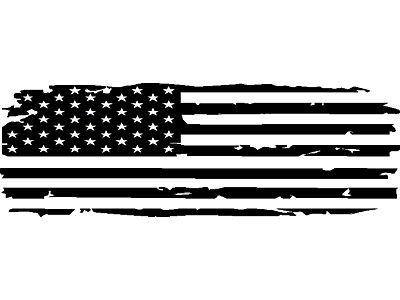 AZ House Of Graphics USA Tattered Flag Sticker Mirror - 2 Pack Weatherproof Decals
