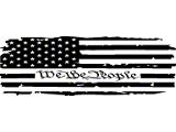 Tailgate Tattered American We The People Flag Decal; Matte Black (97-25 F-150)
