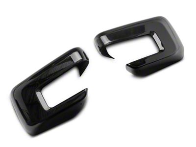 Chrome Delete Top Mirror Covers; Gloss Black (21-25 F-150)