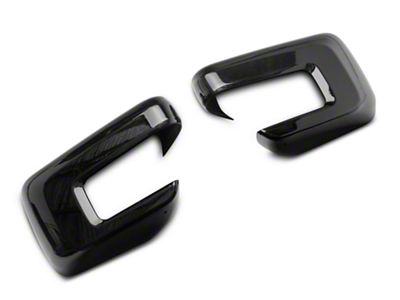 Top Mirror Covers; Gloss Black (21-24 F-150)