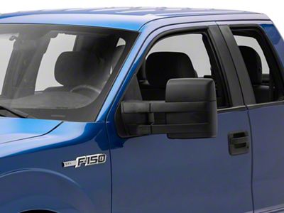 Manual Adjustable Towing Mirrors; Black (04-14 F-150 w/ Non-Powered Mirrors)