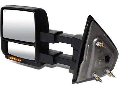 Towing Mirror; Left; Powered Heated; With Amber Signal and Puddle Light; Black (04-14 F-150)