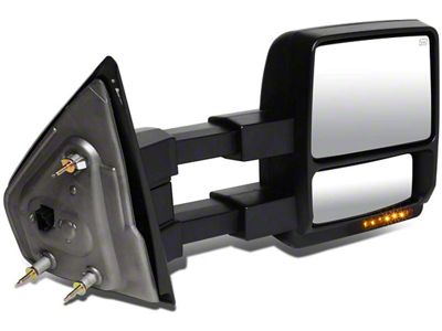 Towing Mirror; Right; Powered Heated; With Amber Signal and Puddle Light; Black (04-14 F-150)