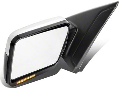 Towing Mirror; Manual; LED Amber Turn Signal; Chrome; Left (07-14 F-150)