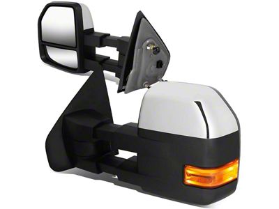 Manual Adjusting Towing Mirrors with LED Amber Turn Signals; Chrome (04-14 F-150)