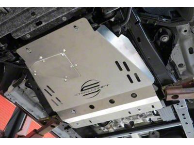 Transmission Skid Plate with Cat Guard; Raw Aluminum (09-25 F-150, Excluding PowerBoost)