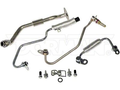 Turbocharger Coolant and Oil Supply Return Line Kit; Passenger Side (15-17 2.7L EcoBoost F-150)