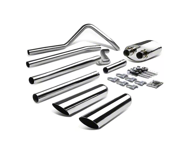 Type 2 Dual Exhaust System with Polished Tips; Rear Exit (04-08 5.4L F-150)