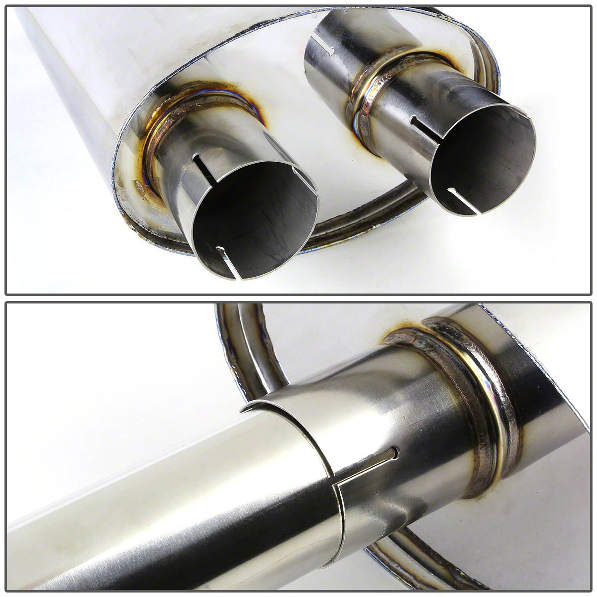 2.5" Dual Exhaust Kit With Y-Pipe & Slash Tips For Ford F-150 2004-2014 – Aluminized Steel, Clamp-On